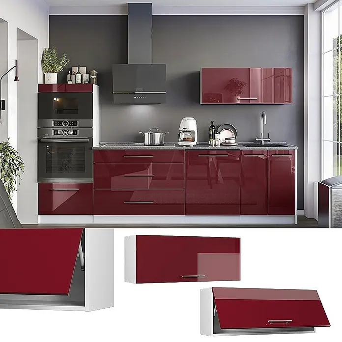 Hängeschrank Fame-Line 100 cm Bordeaux Hochglanz Art.-Nr. 61565 - 