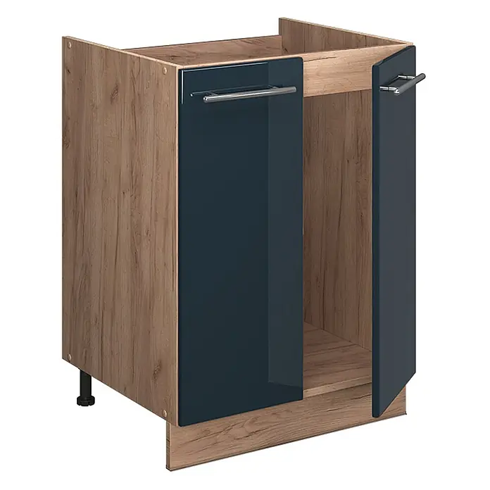 Spülenunterschrank Fame-Line 60 cm Dunkelblau Hochglanz Art.-Nr. 65243 - 