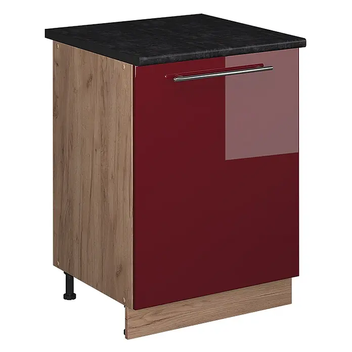Spülenunterschrank Fame-Line 60 cm Bordeaux Hochglanz Art.-Nr. 63380 - 
