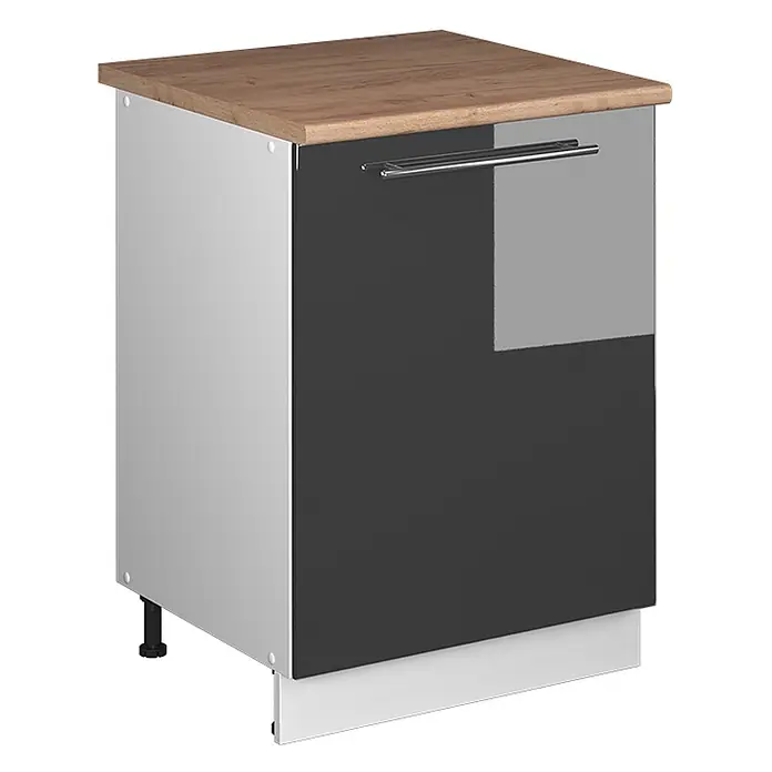 Spülenunterschrank Fame-Line 60 cm Anthrazit Hochglanz Art.-Nr. 62185 - 