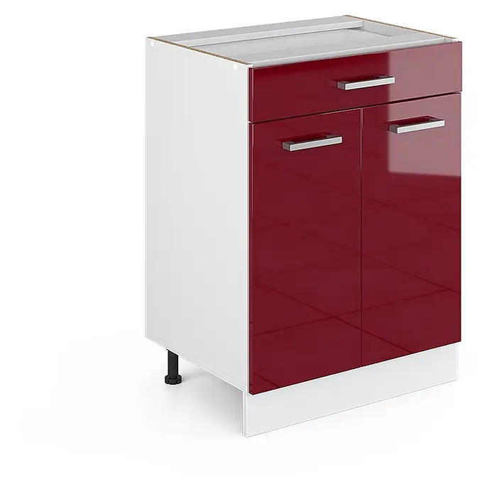 Küchenfront R-Line 59.6 cm Rot Hochglanz Art.-Nr. 41232 - 