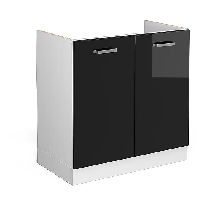 Küchenfront R-Line 79.2 cm Schwarz Hochglanz Art.-Nr. 40900 - 