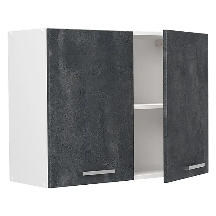 Küchenglasschrank R-Line 80 cm Schwarz Beton Art.-Nr. 71453 - 
