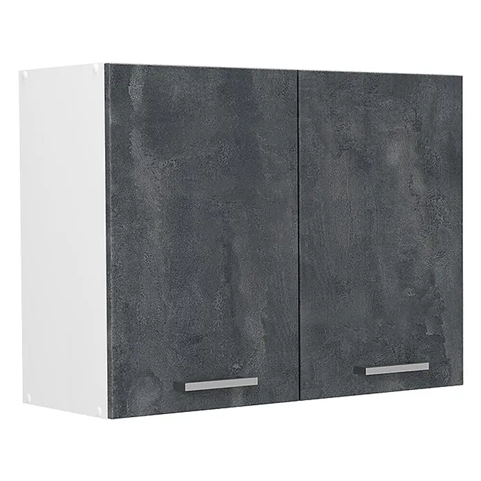 Küchenglasschrank R-Line 80 cm Schwarz Beton Art.-Nr. 71453 - 