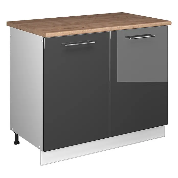 Spülenunterschrank Fame-Line 100 cm Anthrazit Hochglanz Art.-Nr. 61903 - 