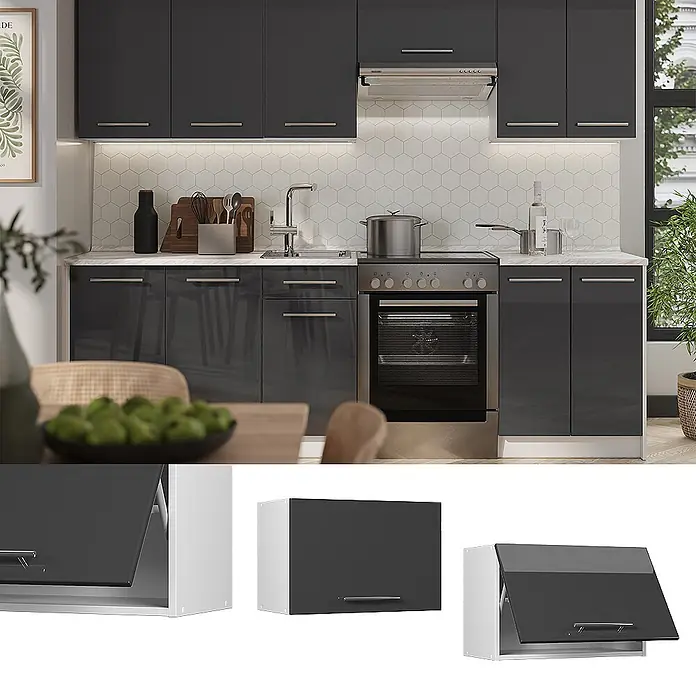 Hängeschrank Fame-Line 60 cm Anthrazit Hochglanz Art.-Nr. 61533 - 