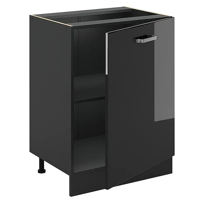 Küchenunterschrank R-Line 60 cm Schwarz Hochglanz Art.-Nr. 72070 - 