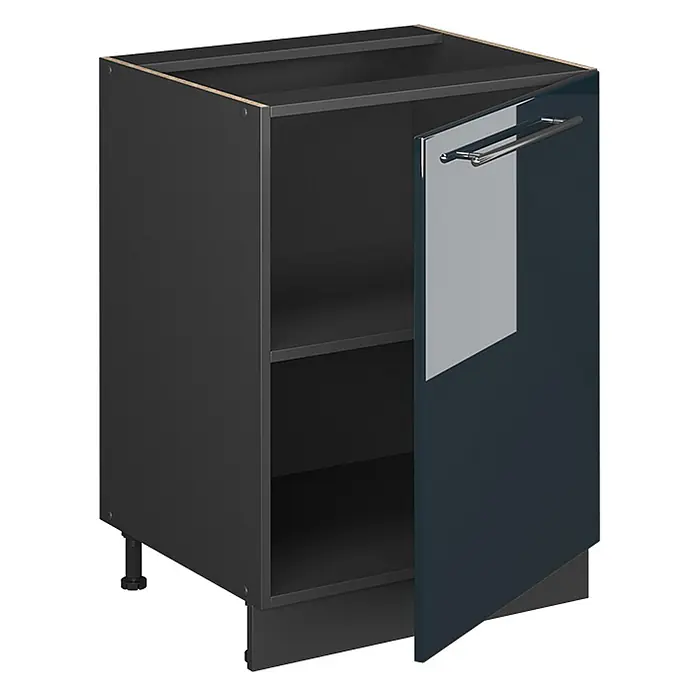 Küchenunterschrank Fame-Line 60 cm Dunkelblau Hochglanz Art.-Nr. 65174 - 