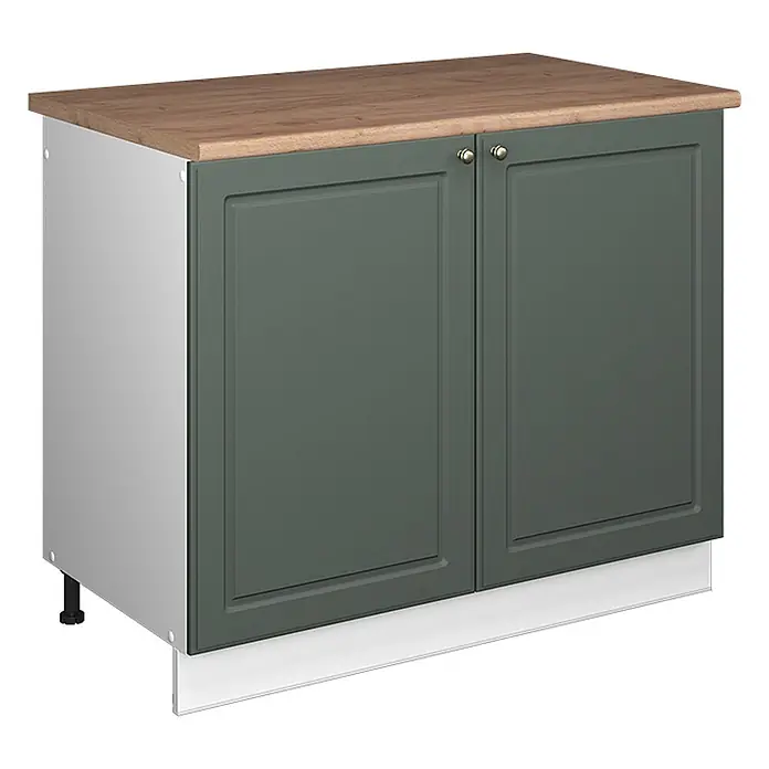 Spülenunterschrank Fame-Line 100 cm Grün-Gold Landhaus Art.-Nr. 61912 - 