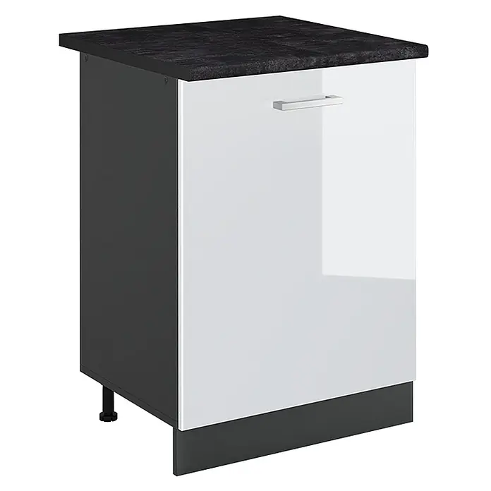 Küchenunterschrank R-Line 60 cm Weiß Hochglanz Art.-Nr. 72079 - 
