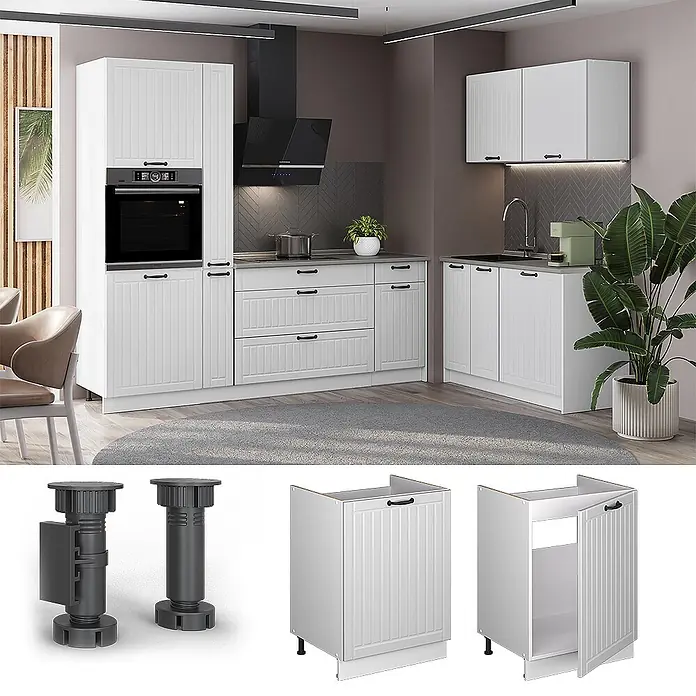 Spülenunterschrank Fame-Line 60 cm Weiß Landhaus Art.-Nr. 62211 - 