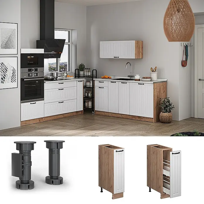 Apothekerschrank Fame-Line 20 cm Weiß Landhaus Art.-Nr. 62139 - 
