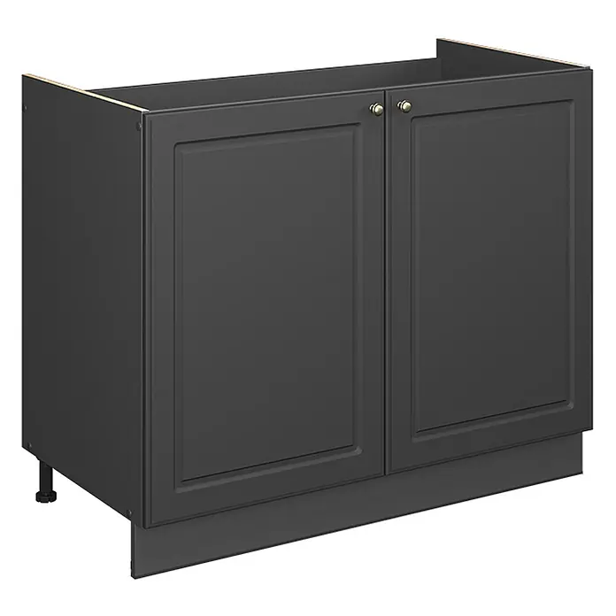 Spülenunterschrank Fame-Line 100 cm Anthrazit-Gold Landhaus Art.-Nr. 61595 - 