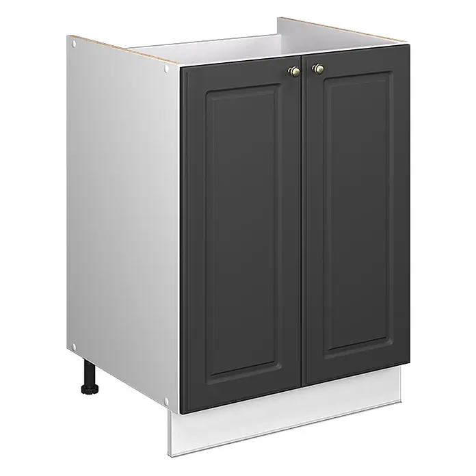 Spülenunterschrank Fame-Line 60 cm Anthrazit-Gold Landhaus Art.-Nr. 65073 - 