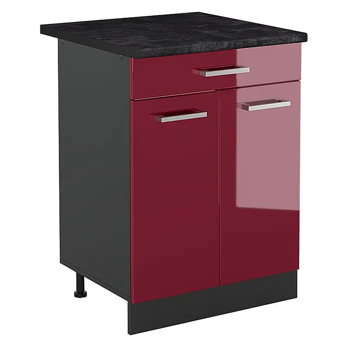 Küchenunterschrank R-Line 60 cm Rot Hochglanz Art.-Nr. 61090 - 