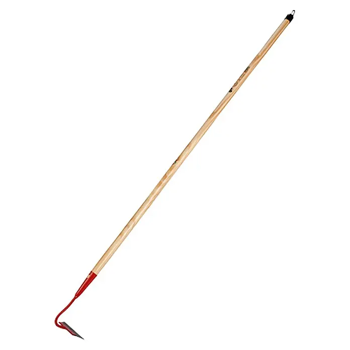 Gardol Dänische Rübenhacke - Arbeitsbreite: 16 cm, Langstiel - Eine Gartenhacke mit Holzgriff und rotem Metallkopf. Ideal für die Gartenarbeit und Unkrautbekämpfung.