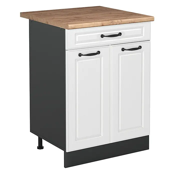 Küchenunterschrank R-Line 60 cm Weiß Landhaus Art.-Nr. 61116 - 
