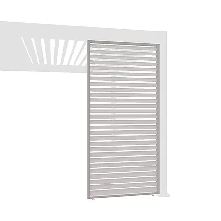 Weide Lamellenwand Horizontal Alu 1,13 m x 6 cm x H 234 cm Ivory-Sand
