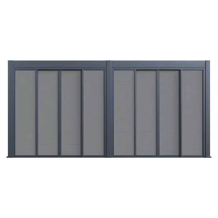 Weide Slim Frame Schiebepaneel Textil 2,65 m x 9,5 cm x H 235 cm Anthrazit - 