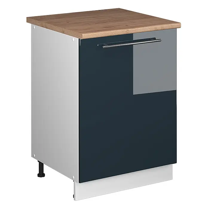 Küchenunterschrank Fame-Line 60 cm Dunkelblau Hochglanz Art.-Nr. 65139 - 