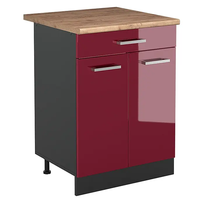 Küchenunterschrank R-Line 60 cm Rot Hochglanz Art.-Nr. 61091 - 