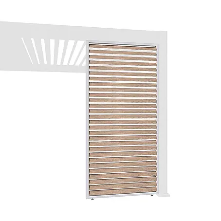 Weide Lamellenwand Holzoptik Alu 1,23 m x 6 cm x H 234 cm Weiss