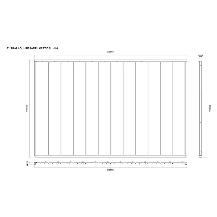 Weide Sichtschutzwand Kippbar Alu 4 m x 7,5 cm x H 236 cm Anthrazit - 