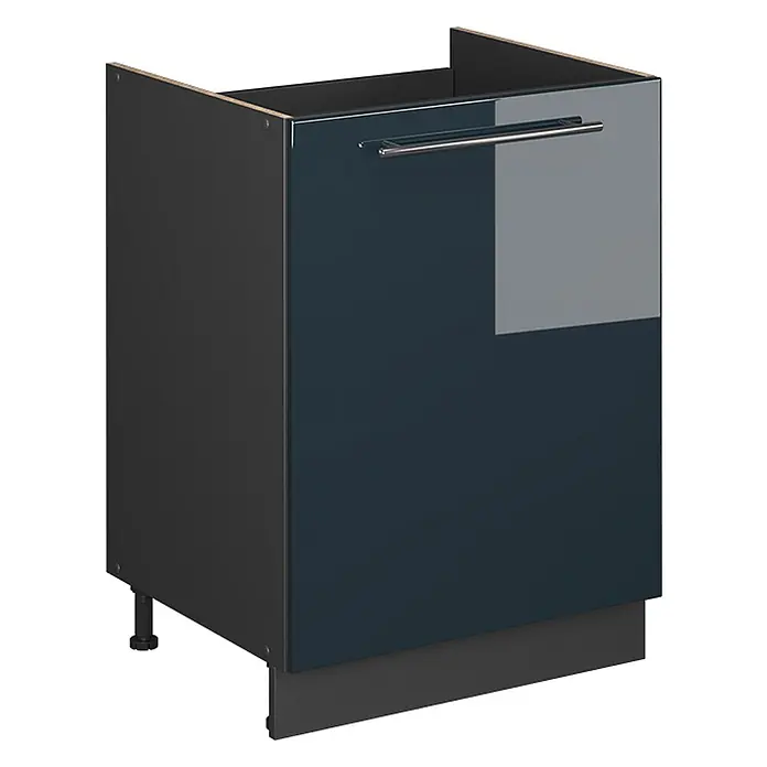 Spülenunterschrank Fame-Line 60 cm Dunkelblau Hochglanz Art.-Nr. 63431 - 