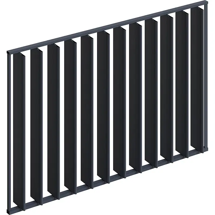 Weide Sichtschutzwand Kippbar Alu 4 m x 7,5 cm x H 236 cm Anthrazit - 