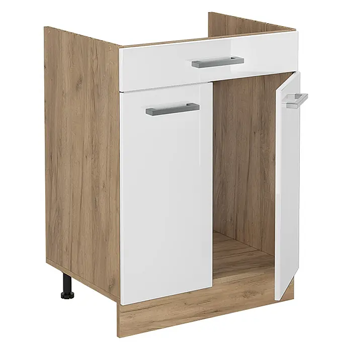 Küchenunterschrank R-Line 60 cm Weiß Hochglanz Art.-Nr. 61227 - 