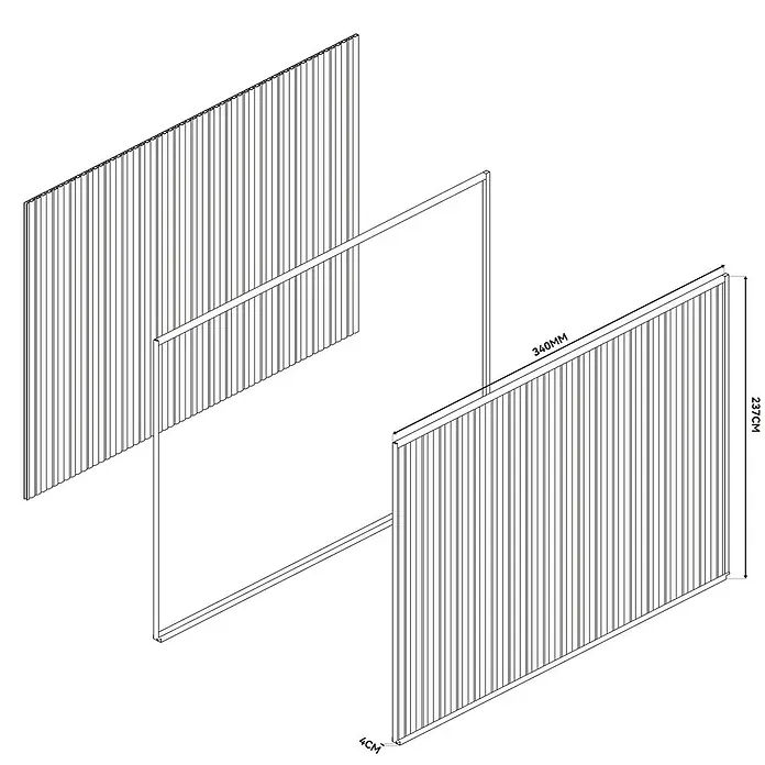 Weide Sichtschutzwand WPC/Alu 3,6 m x 4 cm x H 236 cm Ivory-Sand/Anthrazit - 