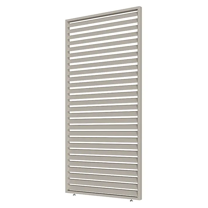 Weide Lamellenwand Horizontal Alu 1,13 m x 6 cm x H 234 cm Ivory-Sand - 