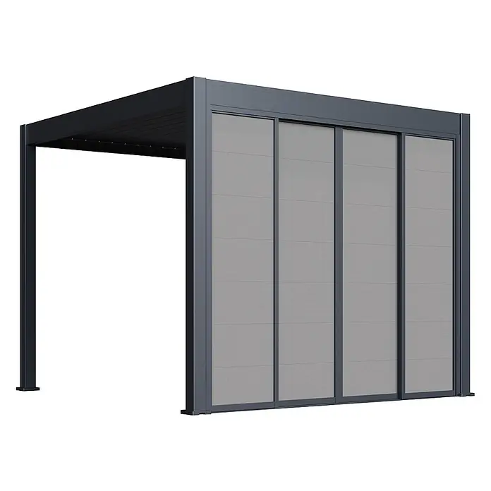 Weide Slim Frame Schiebepaneel Alu/Textil 3 m x 9,5 cm x H 235 cm Anthrazit - 
