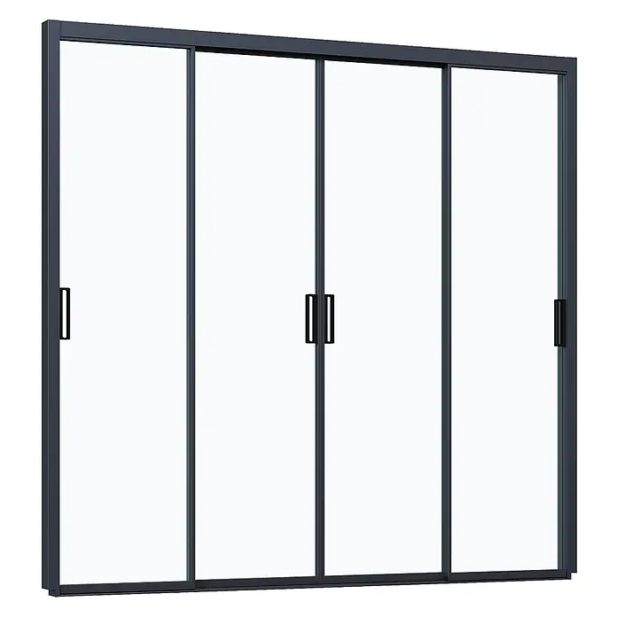 Weide Slim Frame Schiebepaneel Glas 2,65 m x 9,5 cm x H 235 cm Anthrazit - 