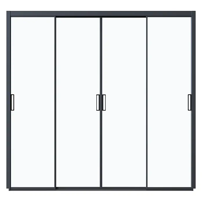 Weide Slim Frame Schiebepaneel Glas 2,65 m x 9,5 cm x H 235 cm Anthrazit - 