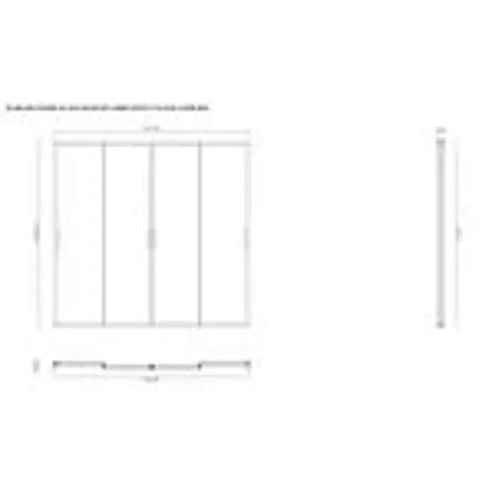 Weide Slim Frame Schiebepaneel Glas 2,65 m x 9,5 cm x H 235 cm Anthrazit - 