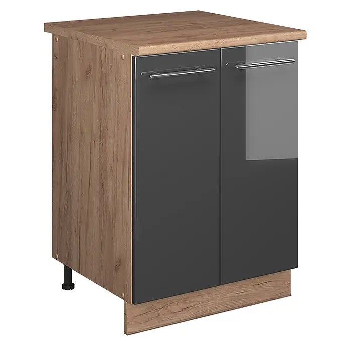 Spülenunterschrank Fame-Line 60 cm Anthrazit Hochglanz Art.-Nr. 65219 - 