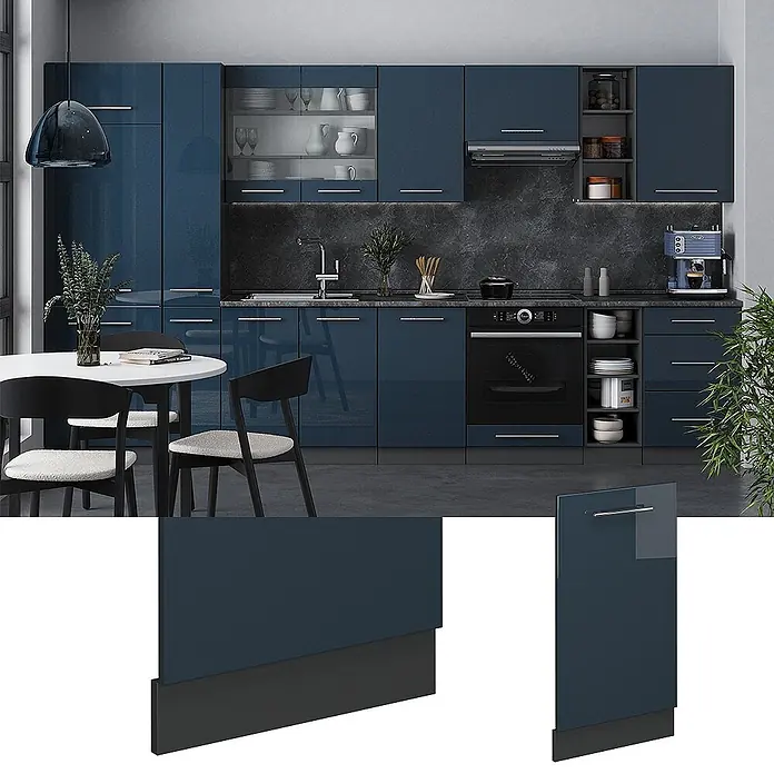 Geschirrspülblende Fame-Line 45 cm Dunkelblau Hochglanz Art.-Nr. 54593 - 