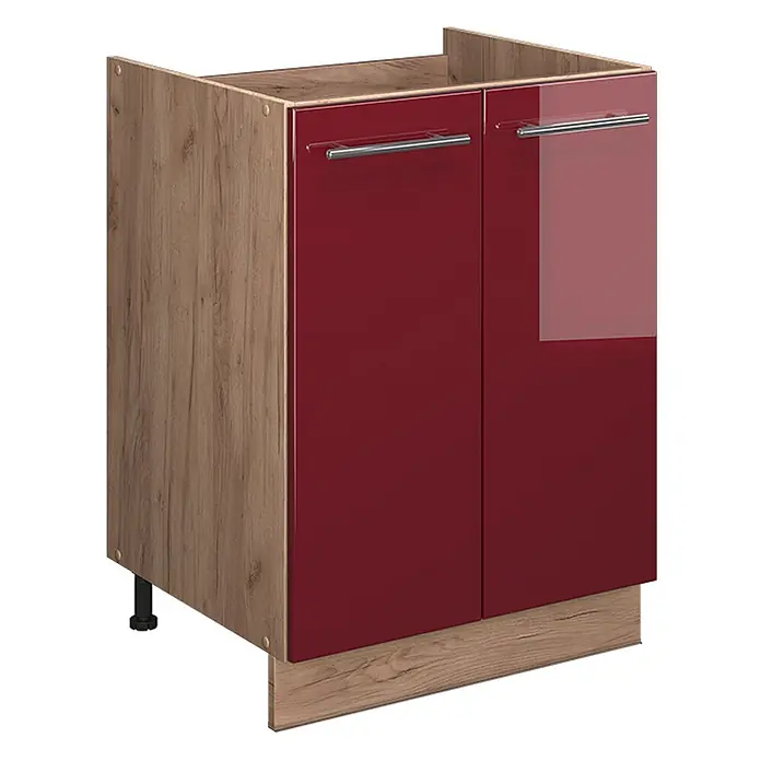 Spülenunterschrank Fame-Line 60 cm Bordeaux Hochglanz Art.-Nr. 65225 - 