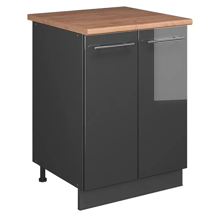 Spülenunterschrank Fame-Line 60 cm Anthrazit Hochglanz Art.-Nr. 65260 - 