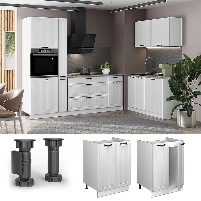 Spülenunterschrank Fame-Line 60 cm Weiß Landhaus Art.-Nr. 65105 - 