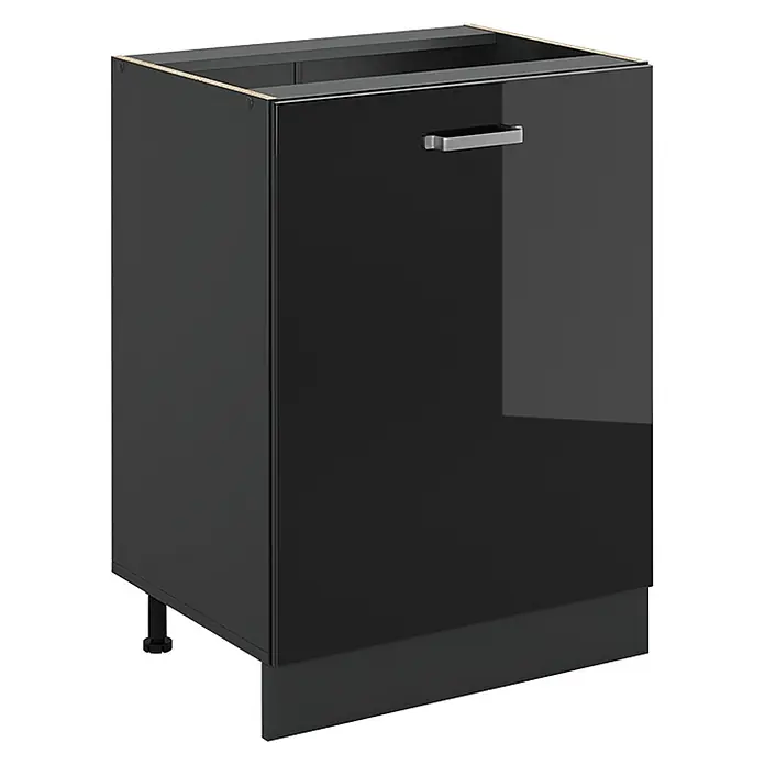 Küchenunterschrank R-Line 60 cm Schwarz Hochglanz Art.-Nr. 72070 - 