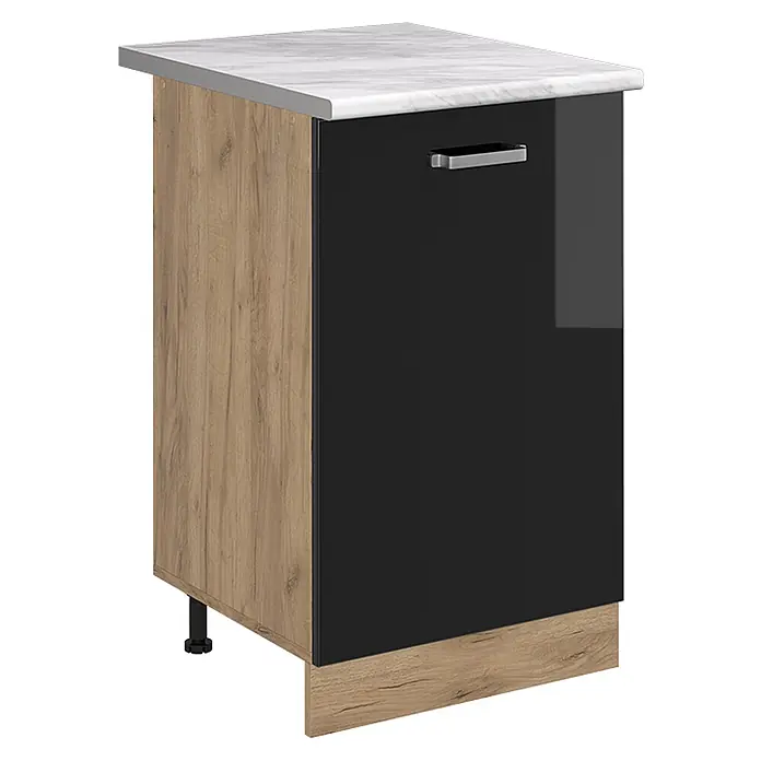 Küchenunterschrank R-Line 50 cm Schwarz Hochglanz Art.-Nr. 70401 - 
