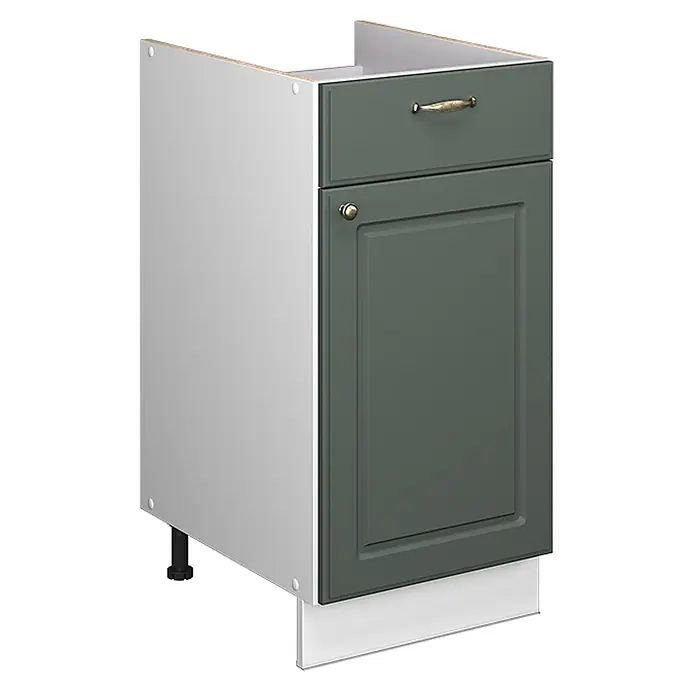 Küchenunterschrank Fame-Line 40 cm Grün-Gold Landhaus Art.-Nr. 60908 - 