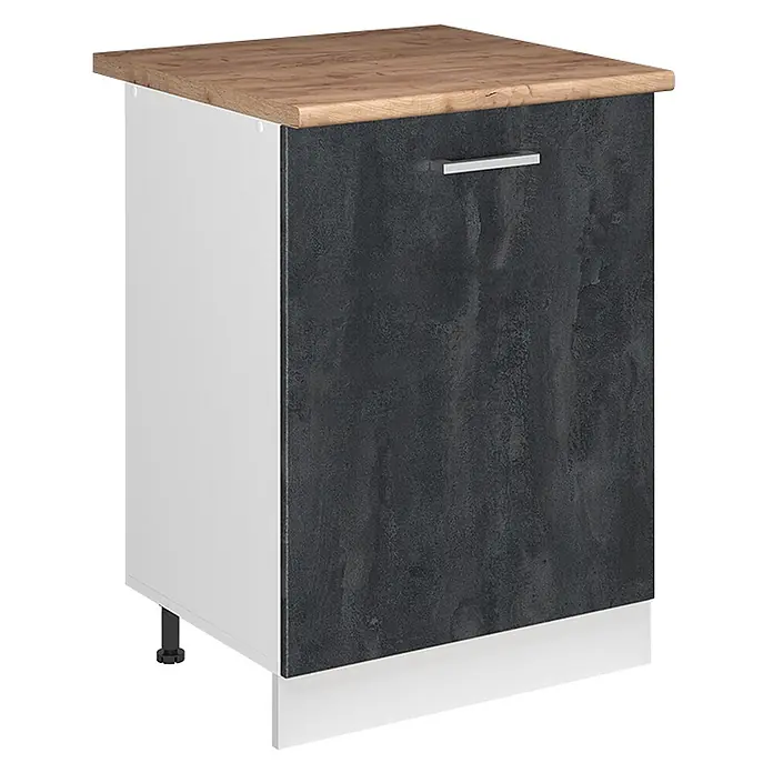 Küchenunterschrank R-Line 60 cm Schwarz Beton Art.-Nr. 72128 - 