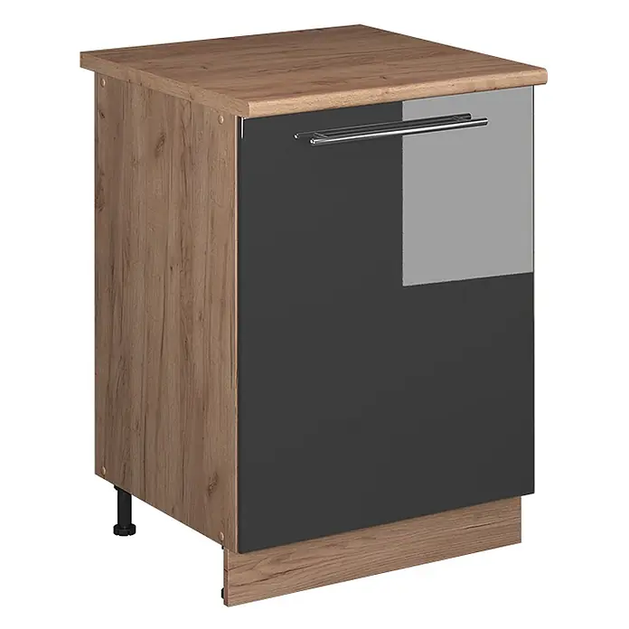Küchenunterschrank Fame-Line 60 cm Anthrazit Hochglanz Art.-Nr. 65187 - 