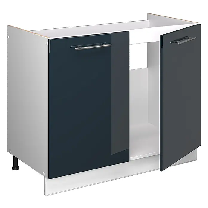 Spülenunterschrank Fame-Line 100 cm Dunkelblau Hochglanz Art.-Nr. 61591 - 