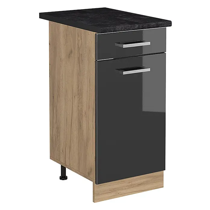 Küchenunterschrank R-Line 40 cm Anthrazit Hochglanz Art.-Nr. 61139 - 