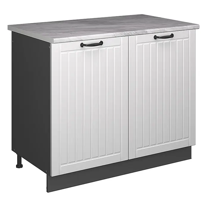 Spülenunterschrank Fame-Line 100 cm Weiß Landhaus Art.-Nr. 61952 - 
