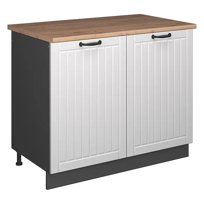 Spülenunterschrank Fame-Line 100 cm Weiß Landhaus Art.-Nr. 61951 - 